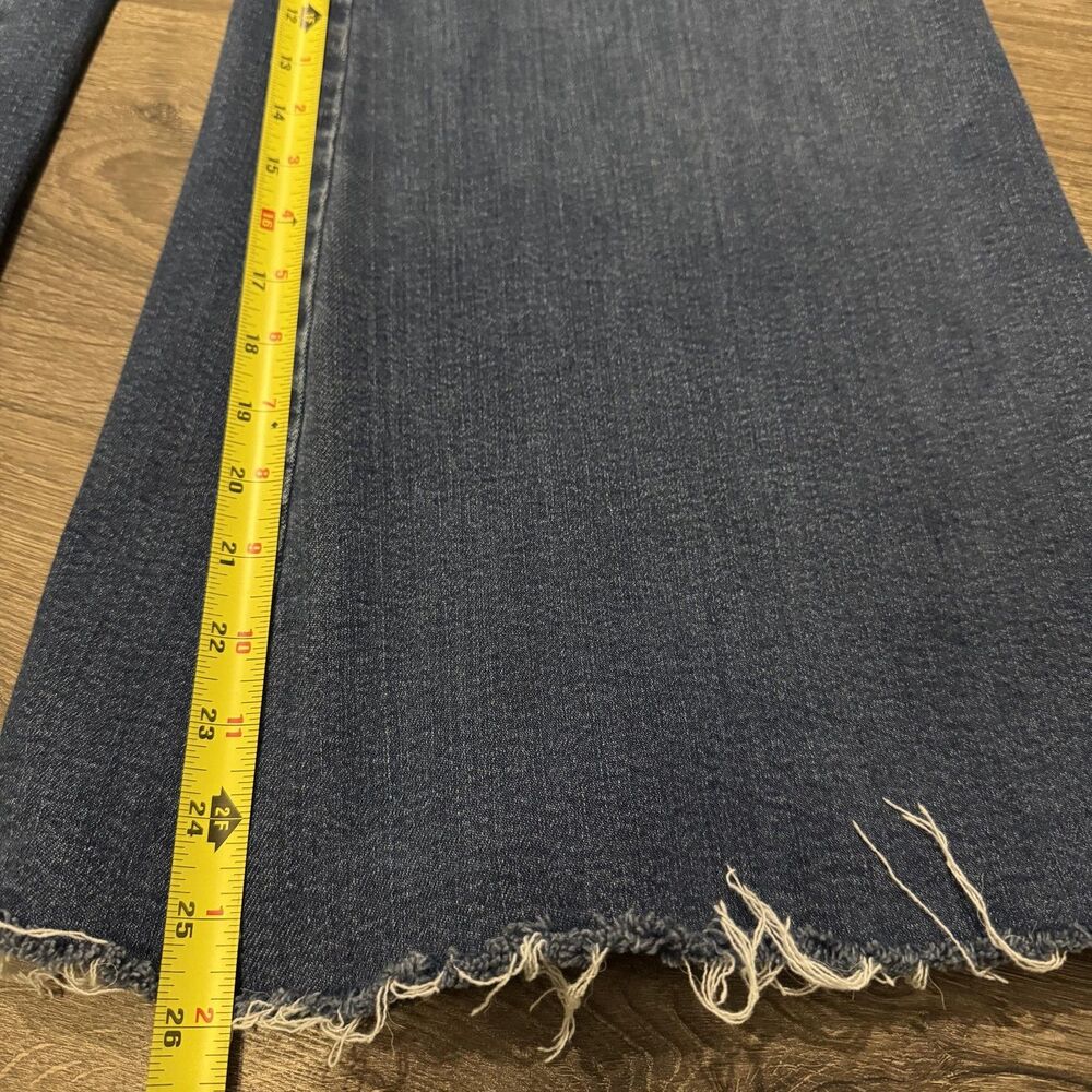 Pilcro Anthropologie Wide Leg Crop Jeans Raw Hem High Rise Pants Boho Sz 27 - Picture 7 of 10